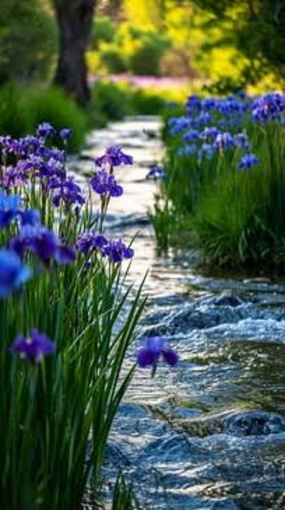 The flowing blue water